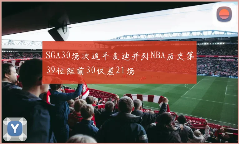 SGA30场次追平麦迪并列NBA历史第39位距前30仅差21场